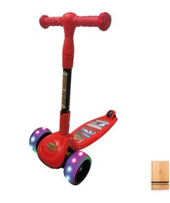Scooter for kids with Flashing Wheels Including College Originals Bamboo Phone Dock - Red