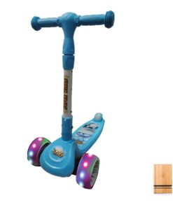 Scooter for kids with Flashing Wheels Including College Originals Bamboo Phone Dock - Sky Blue