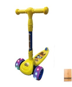 Scooter for kids with Flashing Wheels Including College Originals Bamboo Phone Dock - Yellow