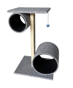 Scratzme - Hide Me 2 Premium Scratching Post - Light Grey & Black