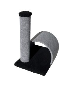 Scratzme - Hidy Hut Premium Scratching Post - Light Grey & Black