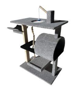 Scratzme - Hotel Meowitt Premium Scratching Post - Light Grey & Black