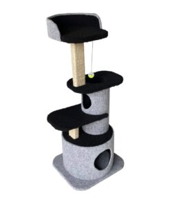 Scratzme - Krazy Cottage Premium Scratching Post - Light Grey & Black