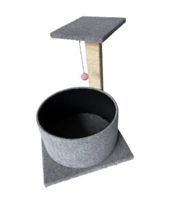 Scratzme - Lounge Around Premium Scratching Post - Light Grey & Black
