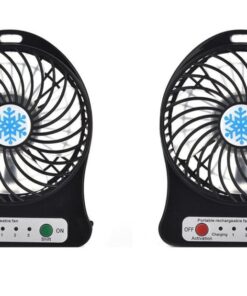 SE-F001 Mini 3 Speed Portable Rechargeable 1200mah Fan Pack of 2 - Black