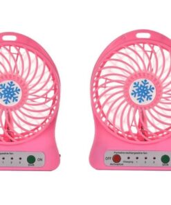 SE-F001 Mini 3 Speed Portable Rechargeable 1200mah Fan Pack of 2 - Pink