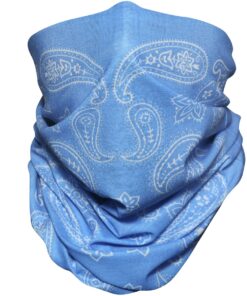 Seamless Multifunctional Breathable Headwear and Face Covering-Paisley Blue