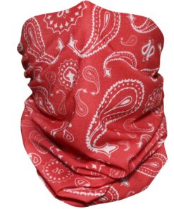 Seamless Multifunctional Breathable Headwear and Face Covering-Paisley Red