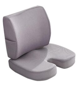 Seat Cushion and Lumbar Support Pillow - Grey