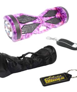 Self Balance 8" LED Bluetooth Hoverboard - Galaxy with Remote-Bag & Keyring