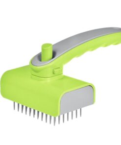 Self Cleaning Slicker Brush for Dogs & Cats - Green