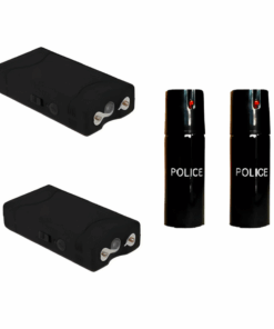 Self Defense Combo -2 (60ml) Pepper Spray and 2 Mini Stun Gun - Black