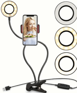Selfie Ring Light - LED Light Ring with Cell Phone Stand and Desk Clip 9cm