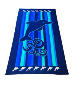 Selphies Extra Large Beach/Swimming Summer Towel - Blue Dolphin