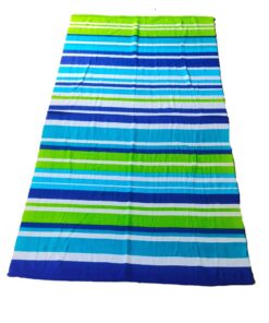 Selphies Printed Extra Large Beach/Swimming Summer Towel - Green Horizontal Stripes
