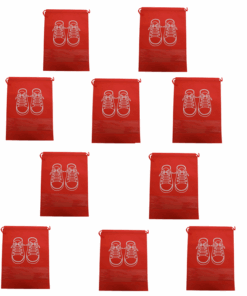 Set Of 10 Non-Woven Draw String Traveling Shoe Bag - 33 x 44cm