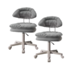 Set Of 2 Ergonomic Hairdressing and Makeup Leather Swivel Cushion Chair - Dark Grey