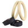 Set of 2 Gymnastics Rings Strength Training Wooden Exercise Gym Rings -  Scaled webbing wood color