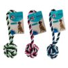 Set of 3 Pet Dog Toy Tug Rope Ball 8cm Each