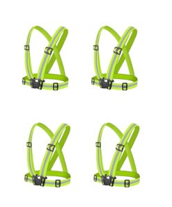 Set Of 4 Adjustable Highlight Reflective Straps Vest Belts AY093-001