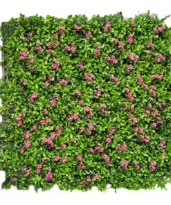 Set of 4 Artificial Furn Faux Leaves Wall Panel with Flowers (50 x 50cm)