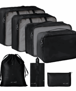Set Sail Packing and Travel Organiser Set - 7 Piece - Black