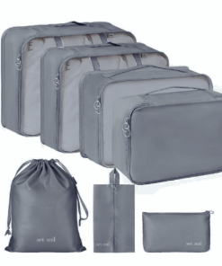 Set Sail Packing and Travel Organiser Set - 7 Piece - Grey
