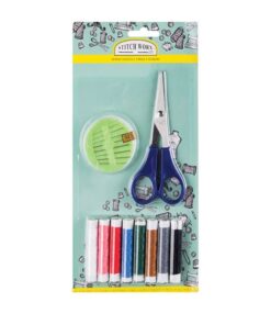 Sewing Kit - Scissors, Thread & Needles - 10 Piece - 12 Pack