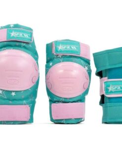 SFR Star Skate Triple Pad Set - Pink/Green - L