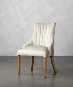 Shell Dining Chair, Cream Mottled Velvet