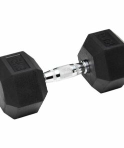 Shen Commercial Rubber Hexagonal Dumbbell 15kg With Chrome Handle
