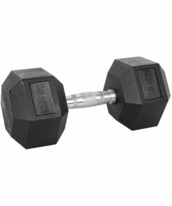 Shen Commercial Rubber Hexagonal Dumbbell 22.5kg with Chrome Handle
