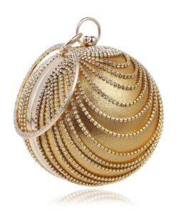Shiny Round Clutch Purse Women Crystal Evening Bag