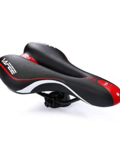 Shock Absorbing MTB Bike Hollow Saddle Seat Bicycle Cycling Seat - Red