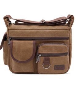 Shoulder Bag - Messenger Bag - Men Crossbody Bag - Vintage Male Leisure Sling Bag - Coffee