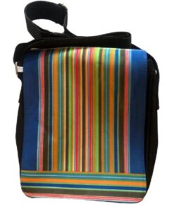Shoulder Bag with African Fabric-Inspired Print - Stripes