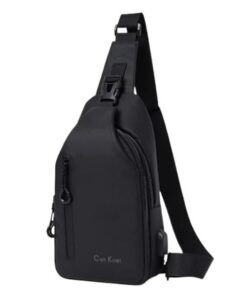 Shoulder Crossbody Backpack Waterproof Sling Bags - Black
