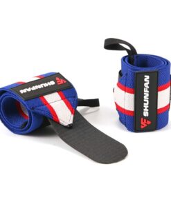 Shunfan Wrist Wraps/Straps For Weightlifting - Set of 2 - Blue/White