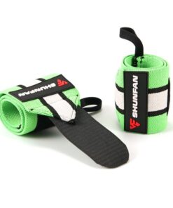 Shunfan Wrist Wraps/Straps For Weightlifting - Set of 2 - Green/White