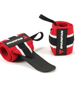 Shunfan Wrist Wraps/Straps For Weightlifting - Set of 2 - Red/Black