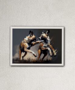 Shuvanni African Wildlife Art - Framed Canvas Prints - Wall Art Wild Dogs