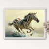 Shuvanni African Wildlife Art - Framed Canvas Prints - Wall Art Zebra Sprint