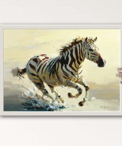 Shuvanni African Wildlife Art - Framed Canvas Prints - Wall Art Zebra Sprint