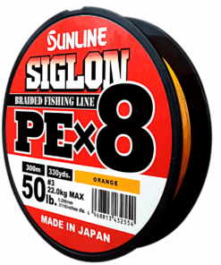 Siglon PE Braid Fishing Line X8 22.0KG/50Lb0.296MM Colour Orange 300m Spool