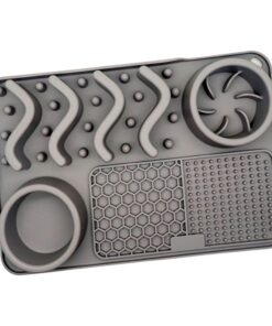 Silicone Enrichment Dog Lick Mats: Calming Treat for Happy Pups - Grey Lick Mat