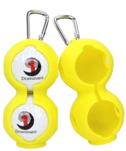 Silicone Golf Ball Protective Carrying Sleeve - Set of Two - Yellow