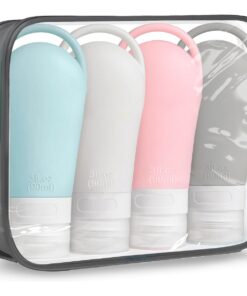 Silicone Travel Bottles Set for Toiletries with Bag - 4 x 90ml