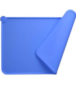 Silicone Waterproof Dog Cat Food Water Bowl Mat Non-Slip - Blue