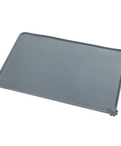 Silicone Waterproof Dog Cat Food Water Bowl Mat Non-Slip - Grey