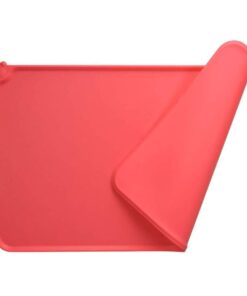 Silicone Waterproof Dog Cat Food Water Bowl Mat Non-Slip - Red